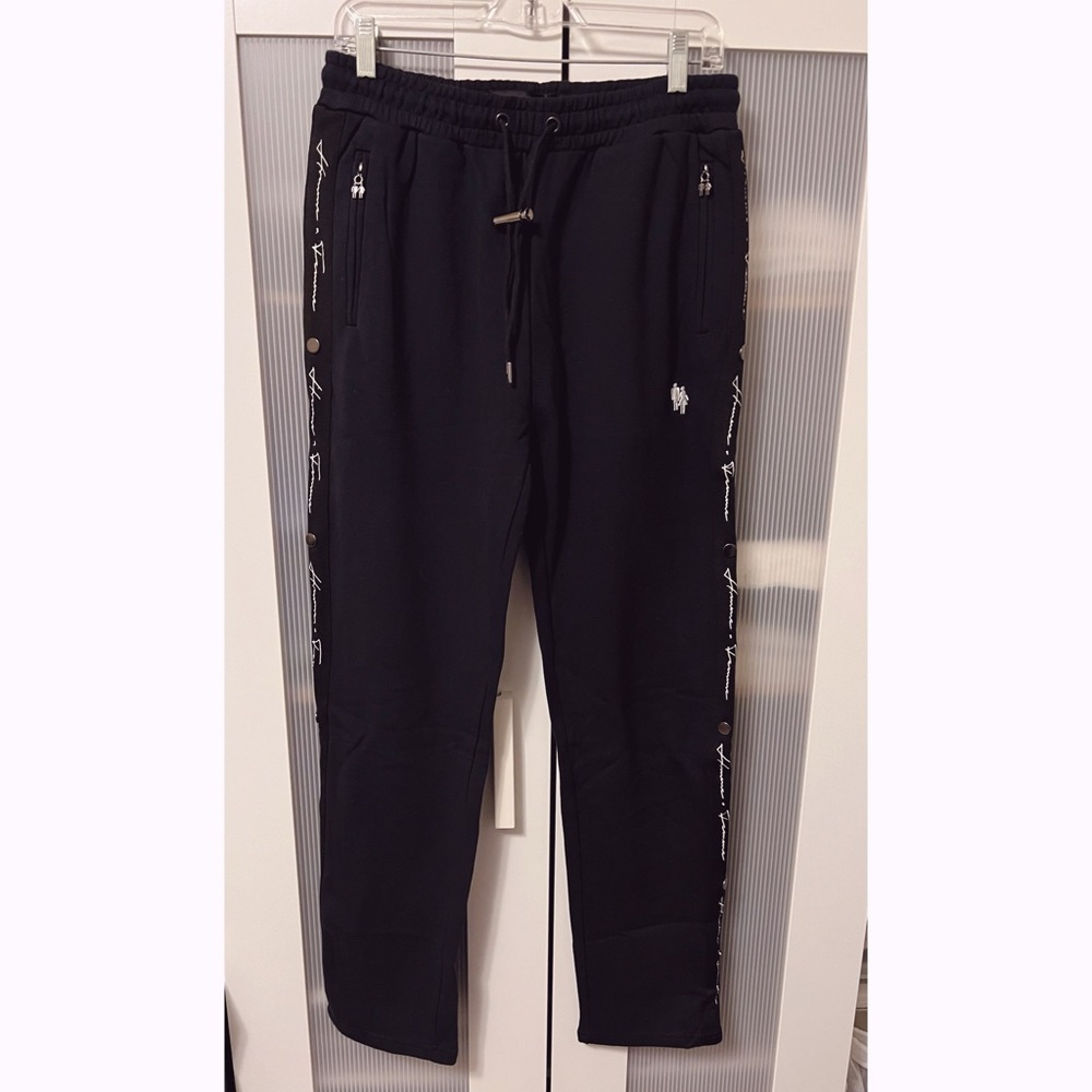 NWT Homme Femme Signature Track Pants in Black Luxury Street Wear Size L